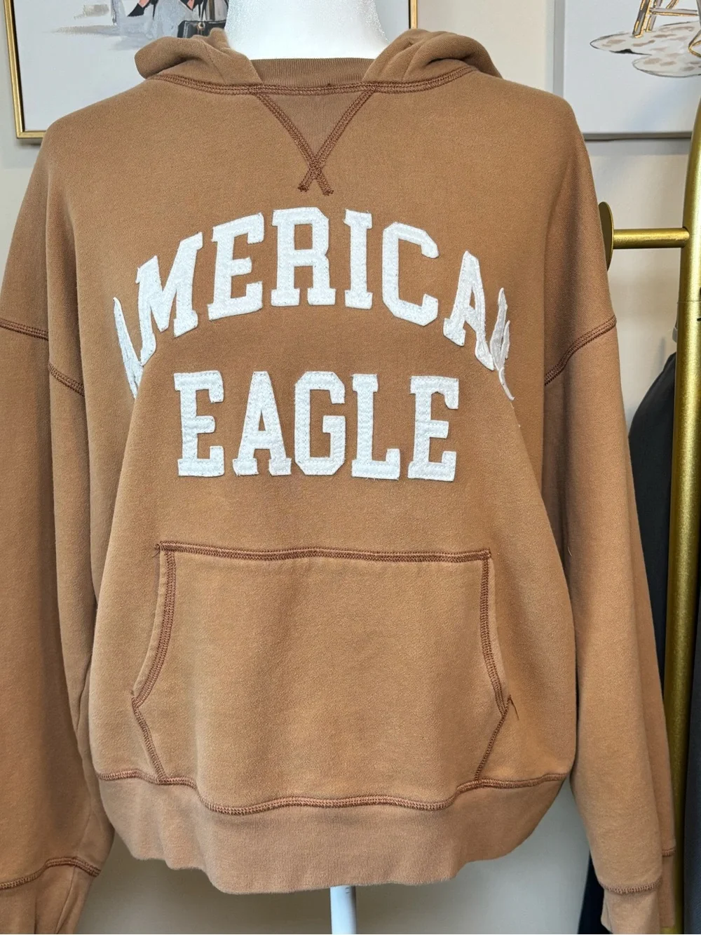 American Eagle Outfitters soft fleece oversized  Hoodie - Rust Brown small